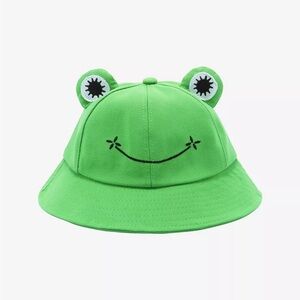 hot topic green cotton unisex frog bucket hat one size